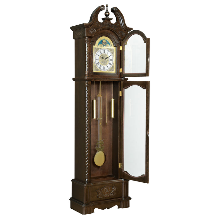 Cedric Grandfather Clock with Adjustable Chime Golden Brown