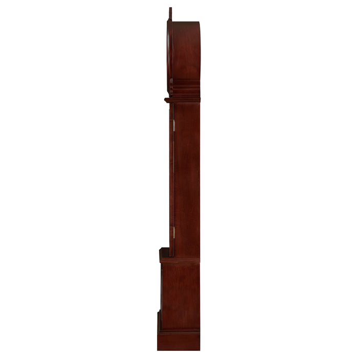 Narcissa Grandfather Clock with Adjustable Chime Brown Red