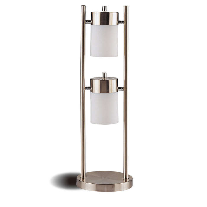 Munson 25-inch 2 Swivel Lights Bedside Table Lamp Silver