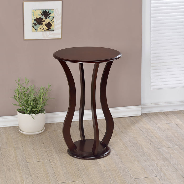 Elton Round Wood Top Accent Side Table Cherry