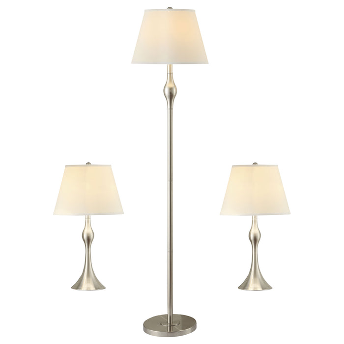Griffin 3-piece Floor and Table Lamp Set Brushed Nickel