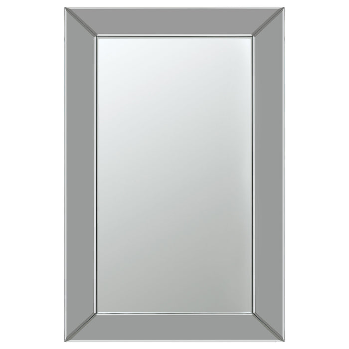 Pinciotti 36 x 24 Inch Beveled Frame Wall Mirror Silver