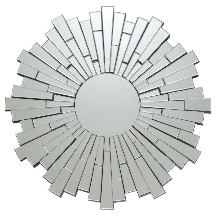 Danika 40 x 40 Inch Round Sunburst Wall Mirror Silver
