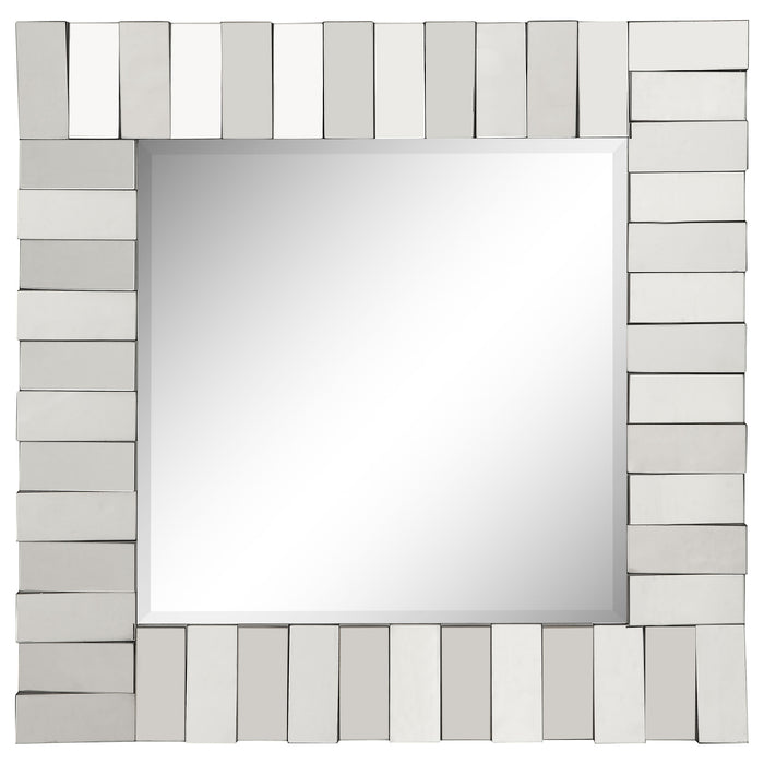 Tanwen 32 x 32 Inch Layered Panel Wall Mirror Silver