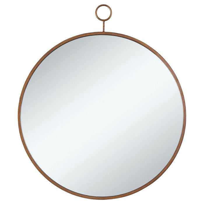 Eulaina 30 x 36 Inch Round Wall Mirror Gold