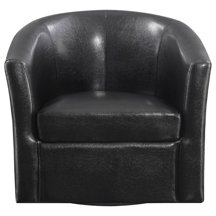 Turner Upholstered Barrel Back Swivel Chair Dark Brown