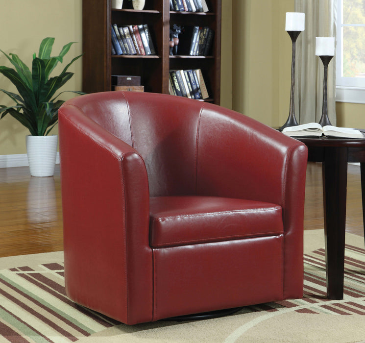 Turner Upholstered Barrel Back Swivel Chair Red