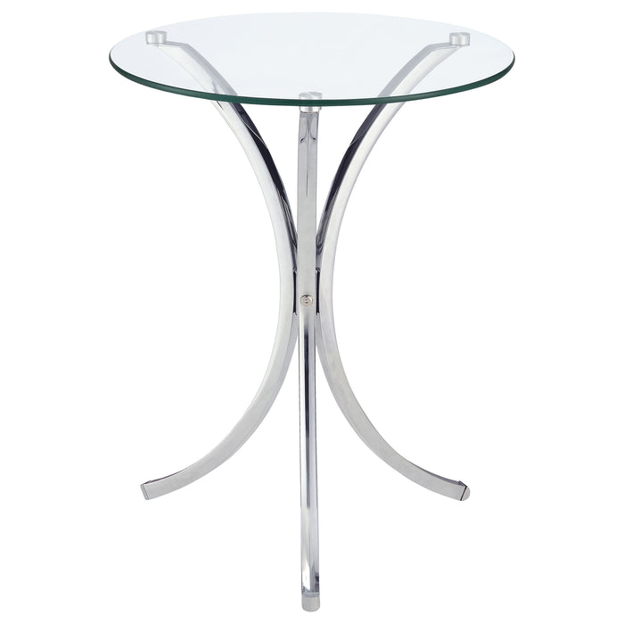Edgar Round Glass Top Accent Side Table Chrome