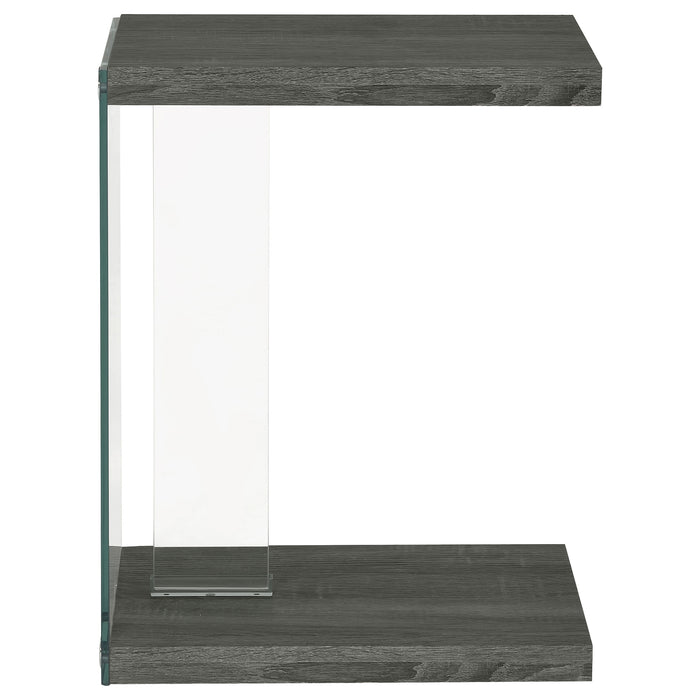 Colby Engineered Wood C-Shaped Side Table Weathered Grey