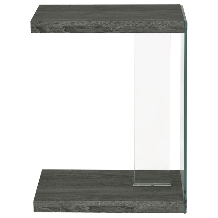 Colby Engineered Wood C-Shaped Side Table Weathered Grey
