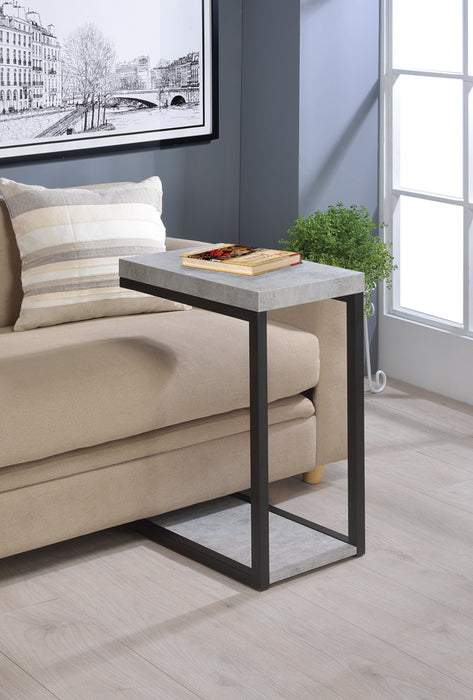 Beck Engineered Wood C-Shape Sofa Side Table Cement