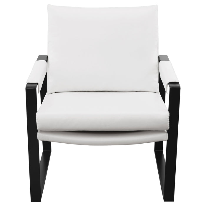 Rosalind Upholstered Track Arm Accent Chair White