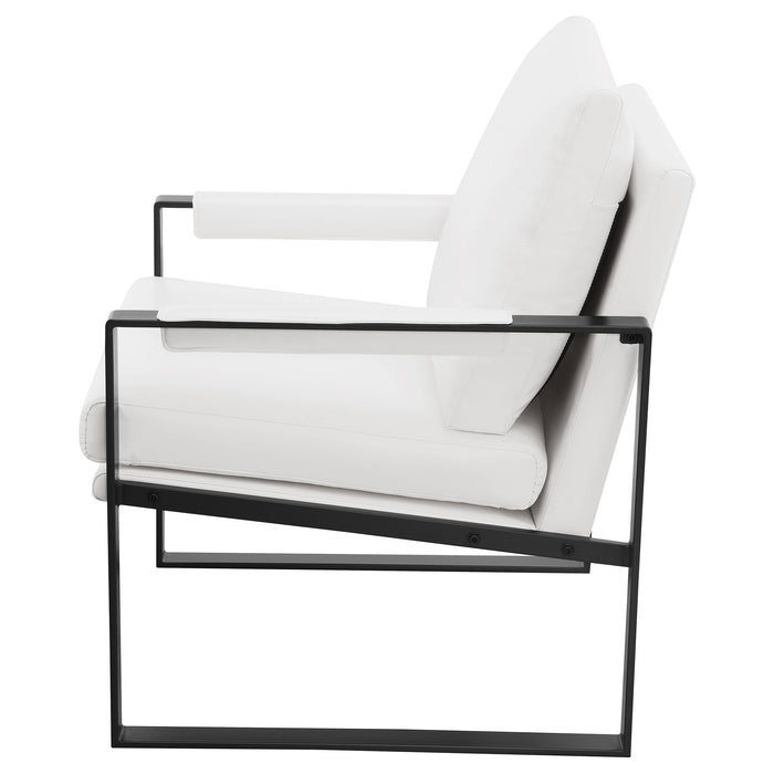 Rosalind Upholstered Track Arm Accent Chair White