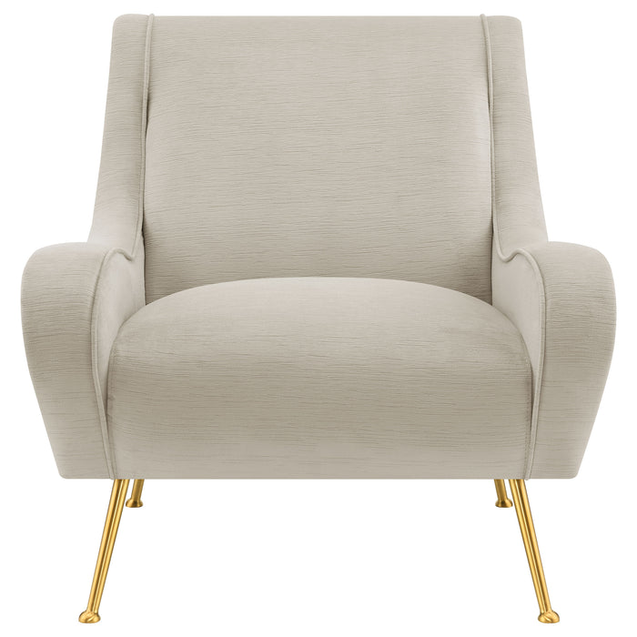 Ricci Upholstered Saddle Arm Accent Chair Stone