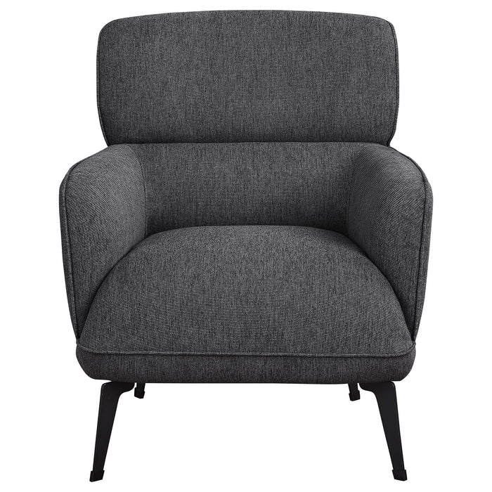 Andrea Upholstered Crecent Arm Accent Chair Grey