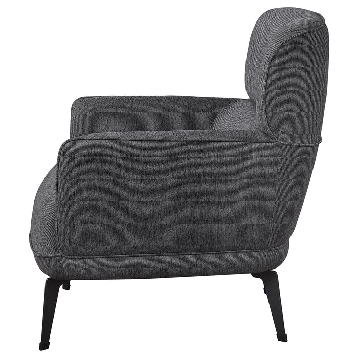 Andrea Upholstered Crecent Arm Accent Chair Grey