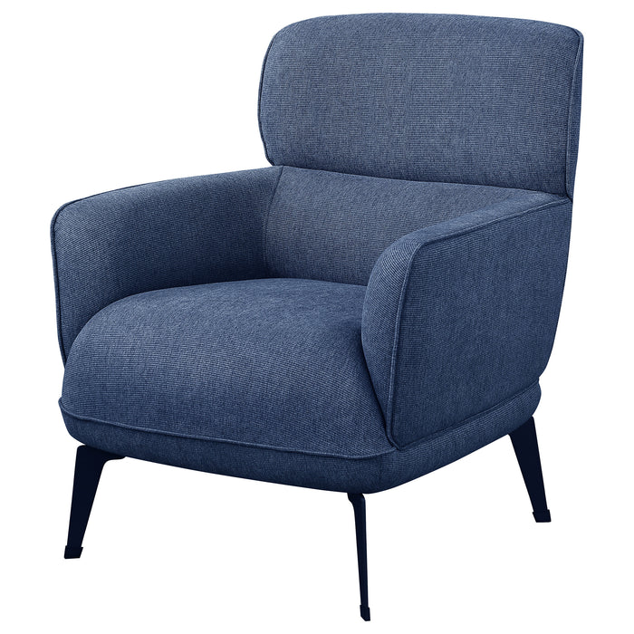 Andrea Upholstered Crecent Arm Accent Chair Blue