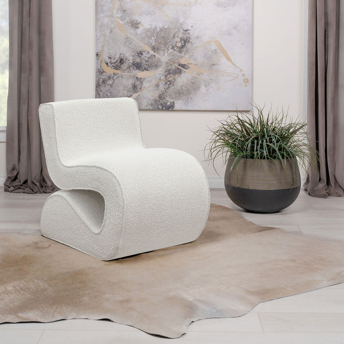 Ronea Boucle Upholstered Armless Curved Chair Cream