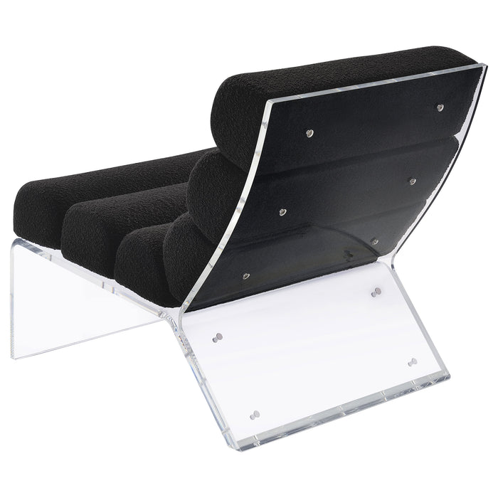 Serreta Boucle Upholstered Armless Acrylic Chair Black
