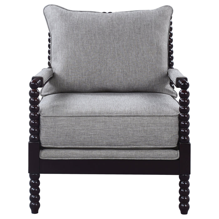 Blanchett Upholstered Bobbin Accent Chair Grey and Black