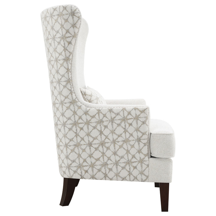 Pippin Upholstered High Wingback Accent Chair Latte
