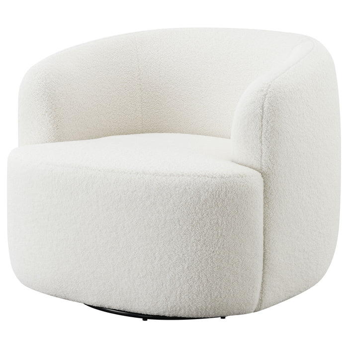 Hudson Faux Sheepskin Upholstered Swivel Chair Natural