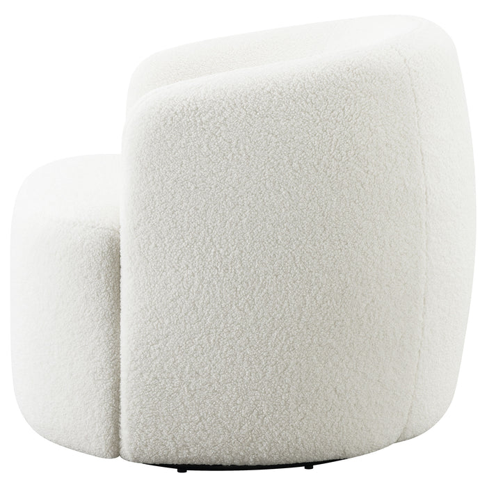 Hudson Faux Sheepskin Upholstered Swivel Chair Natural