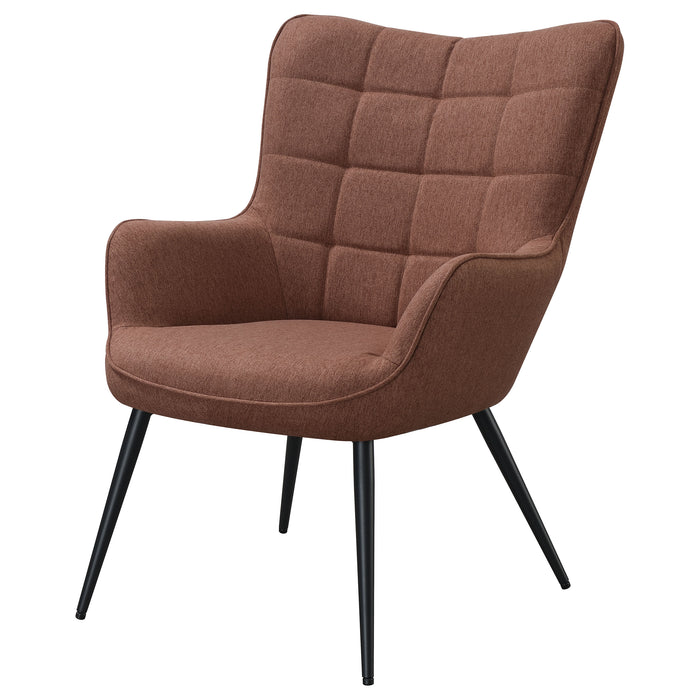 Isla Upholstered Flared Arm Tufted Accent Chair Rust