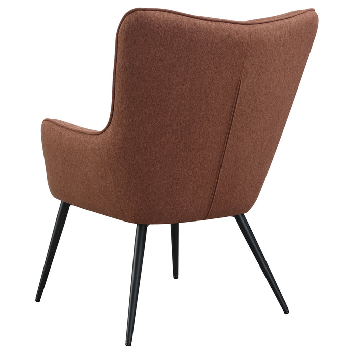 Isla Upholstered Flared Arm Tufted Accent Chair Rust