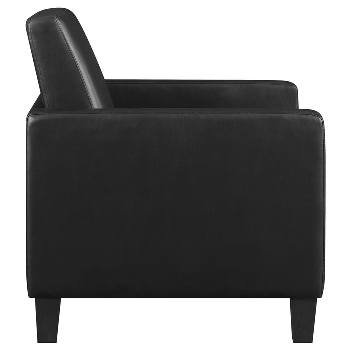 Julio Upholstered Track Arm Accent Chair Black
