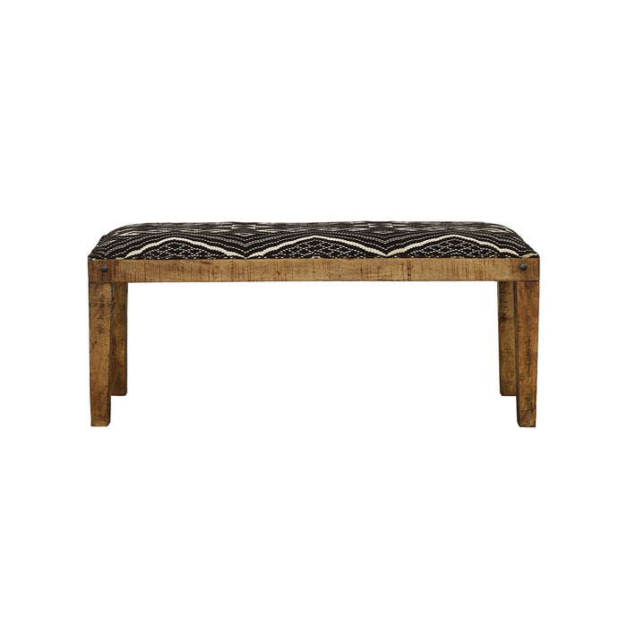 Lamont Fabric Upholstered Accent Bench Black and Natural