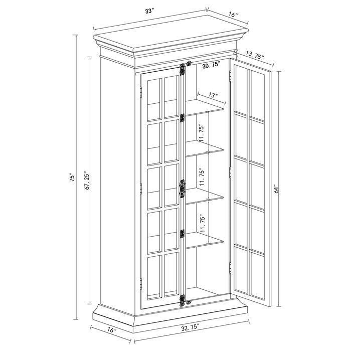 Toni 2-door Wood Tall Storage Cabinet Distressed White