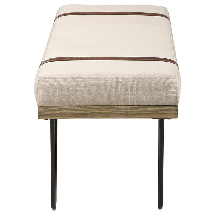 Austin Fabric Upholstered Accent Bench Beige