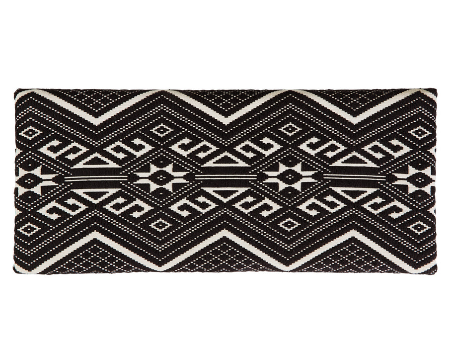 Cababi Tribal Fabric Upholstered Accent Storage Bench Black