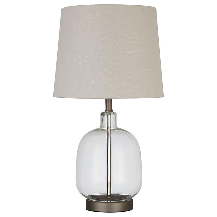 Costner 22-inch Empire Shade Clear Glass Table Lamp Nickel