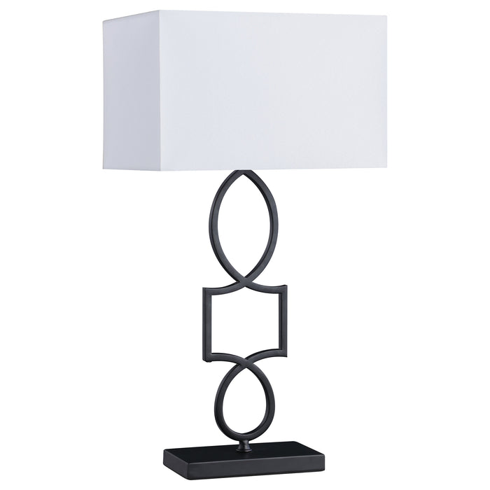 Leorio 29-inch Rectangular Shade Metal Table Lamp Black