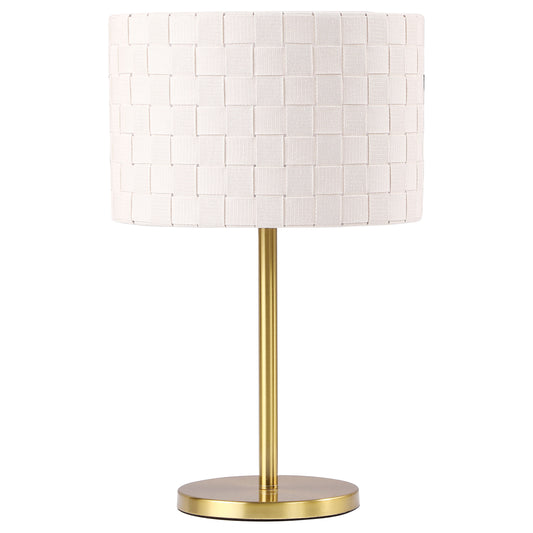 Ramiro 66-inch Drum Shade Metal Bedside Table Lamp Gold