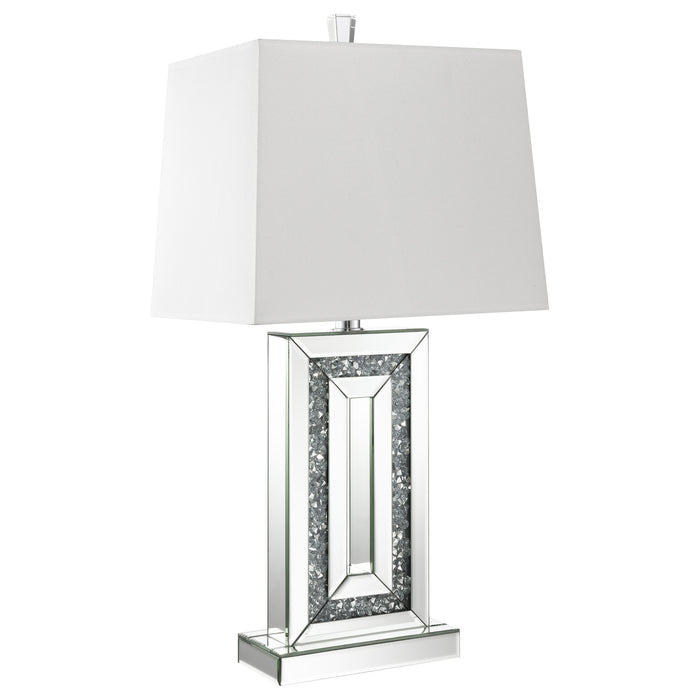 Ayelet 30-inch Tapered Shade Mirrored Table Lamp Silver