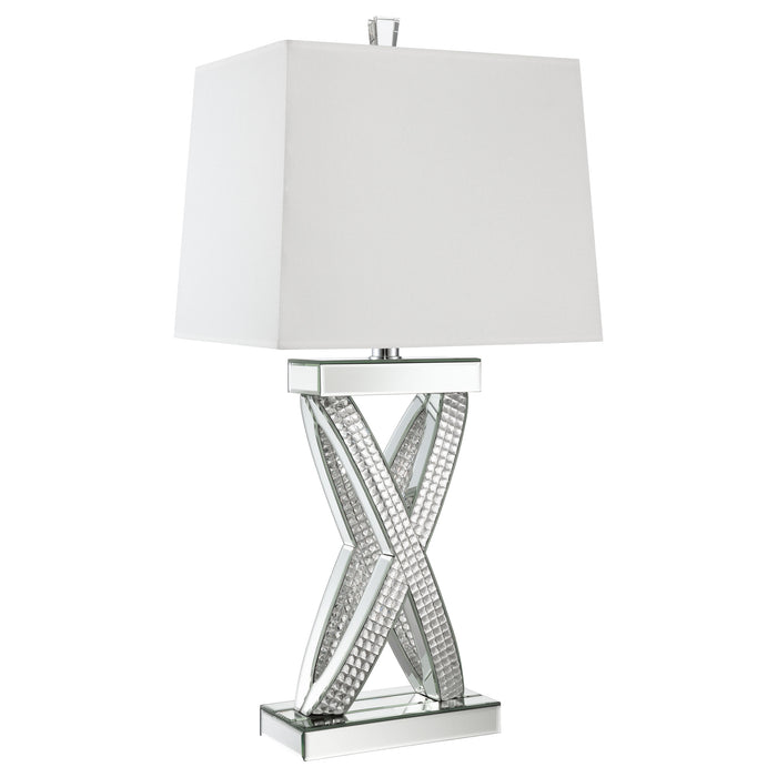 Dominick 31-inch Tapered Mirrored Acrylic Table Lamp Silver