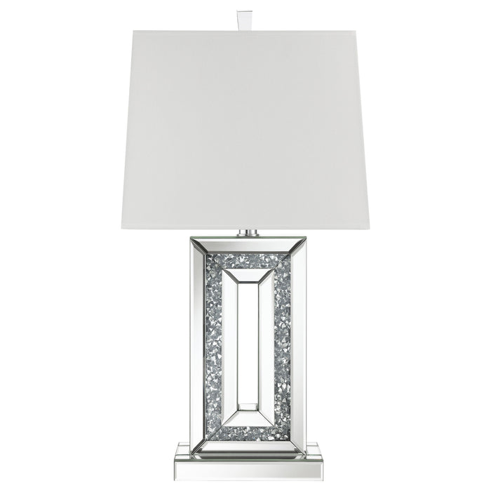 Ayelet 30-inch Tapered Shade Mirrored Table Lamp Silver