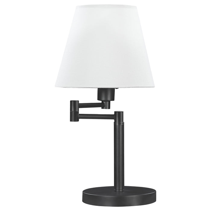 Colombe 20-inch Empire Shade Swing Arm Table Lamp Black