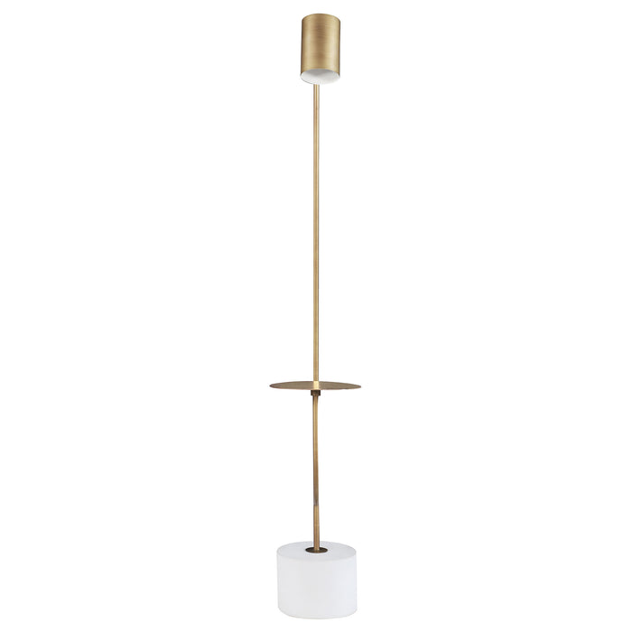 Jodie 55-inch Adjustable Floor Lamp Side Table Antique Brass