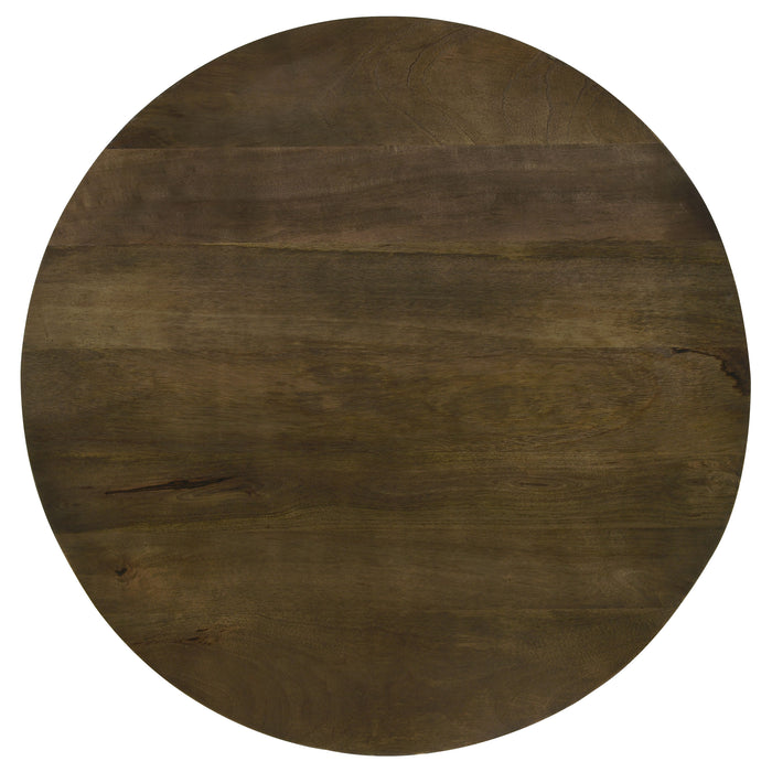 Yaritza Round Mango Wood Coffee Table Natural and Gunmetal