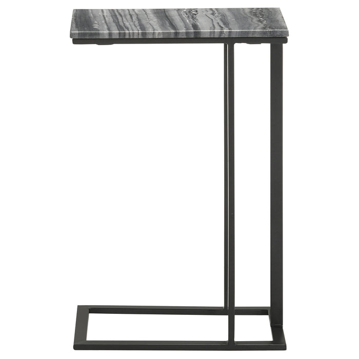 Vicente Marble Top C-Shaped Sofa Side Table Grey