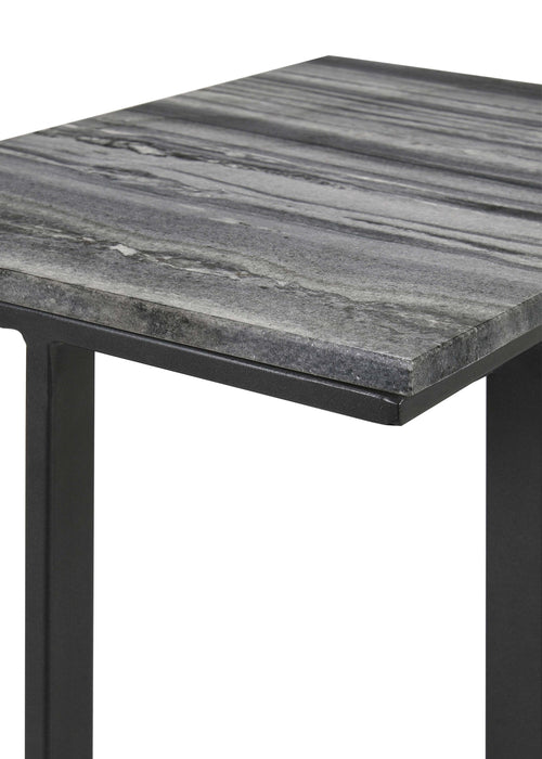 Vicente Marble Top C-Shaped Sofa Side Table Grey