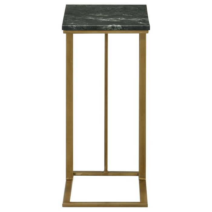 Vicente Marble Top C-Shaped Sofa Side Table Green