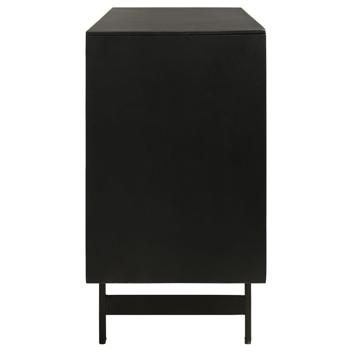 Aminah 3-door Wood Accent Cabinet Natural and Black