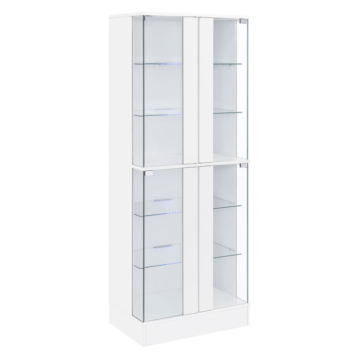 Cabra 4-door LED Curio Display Cabinet White High Gloss