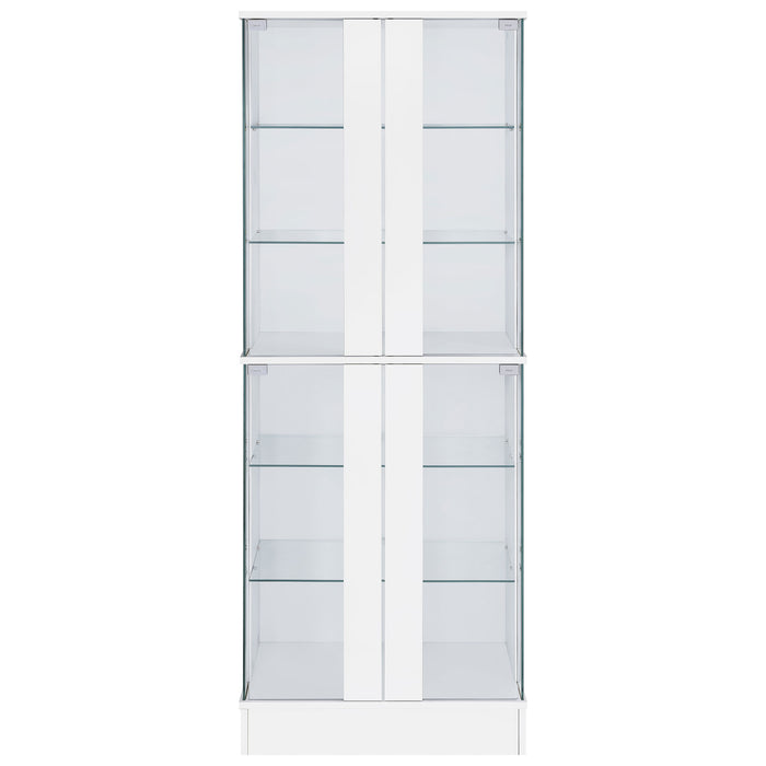 Cabra 4-door LED Curio Display Cabinet White High Gloss