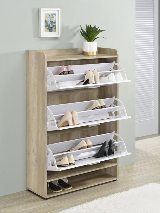 Denia 3-tier Engineered Wood Shoe Cabinet White